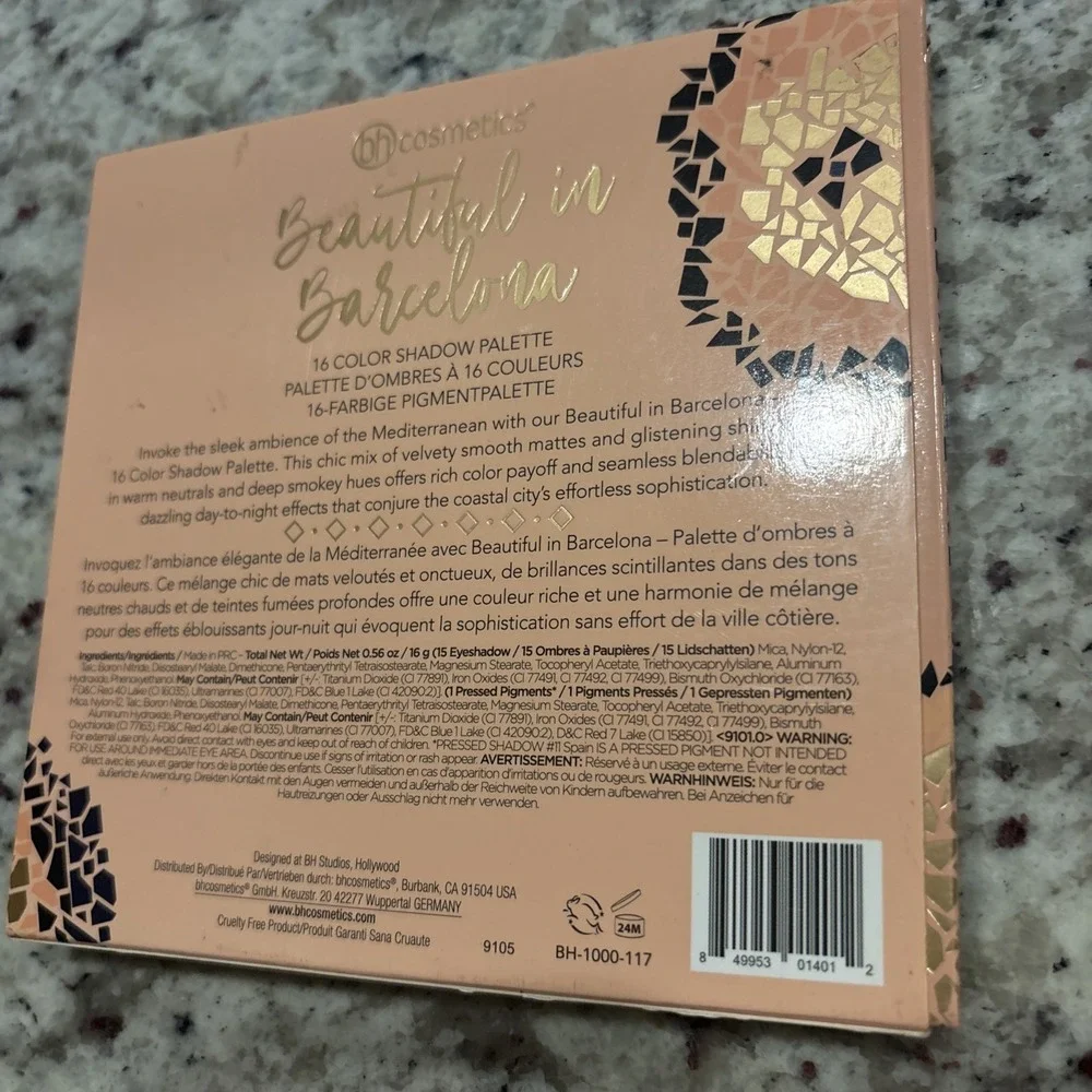 BH Cosmetics Eyeshadow Palette OS Beautiful In Barcelona 16 Color Shimmer Matte